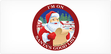 Santa's Good List Sticker Badge